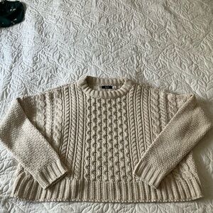 BDG Cream Cable Knit Sweater
